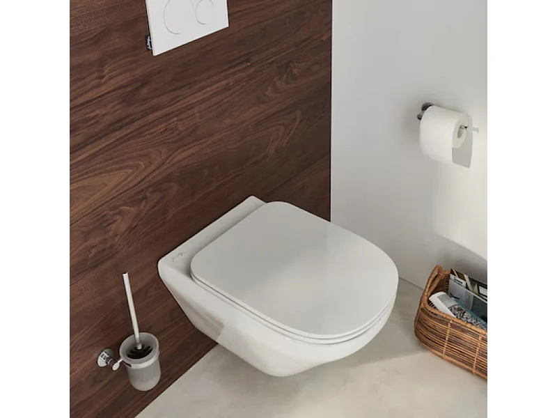 Pack cuvette WC suspendu sans bride JACOB DELAFON Moderne Life avec abattant frein de chute déclipsable  + bâti support + plaque