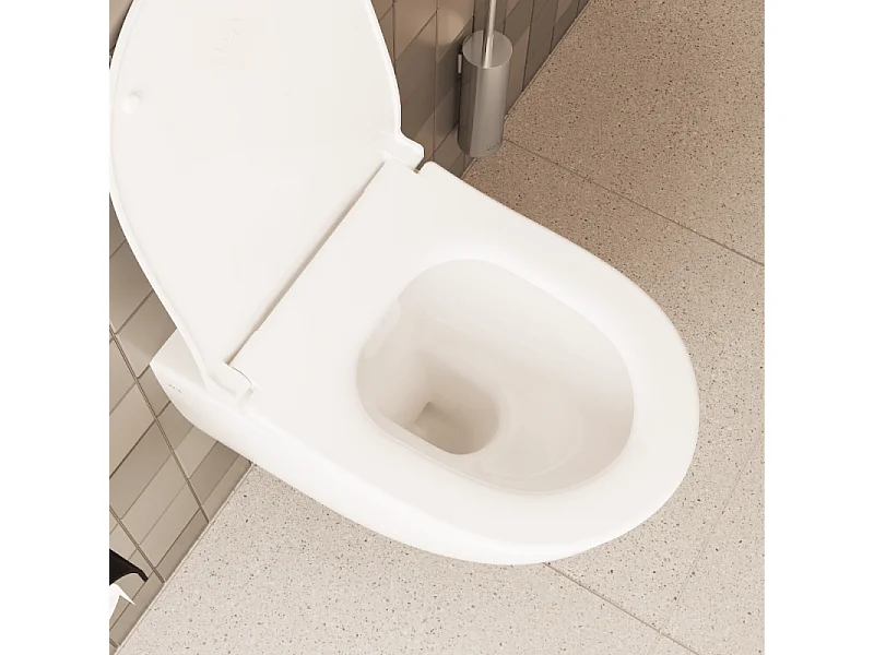 Pack WC suspendu VitrA Sento blanc + bâti autoportant V-Fix Core + Plaque Round chromé