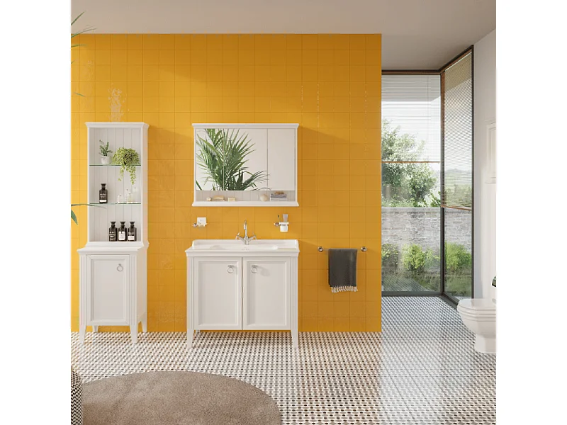 Meuble sous-vasque VitrA Valarte blanc mat 100 cm avec portes