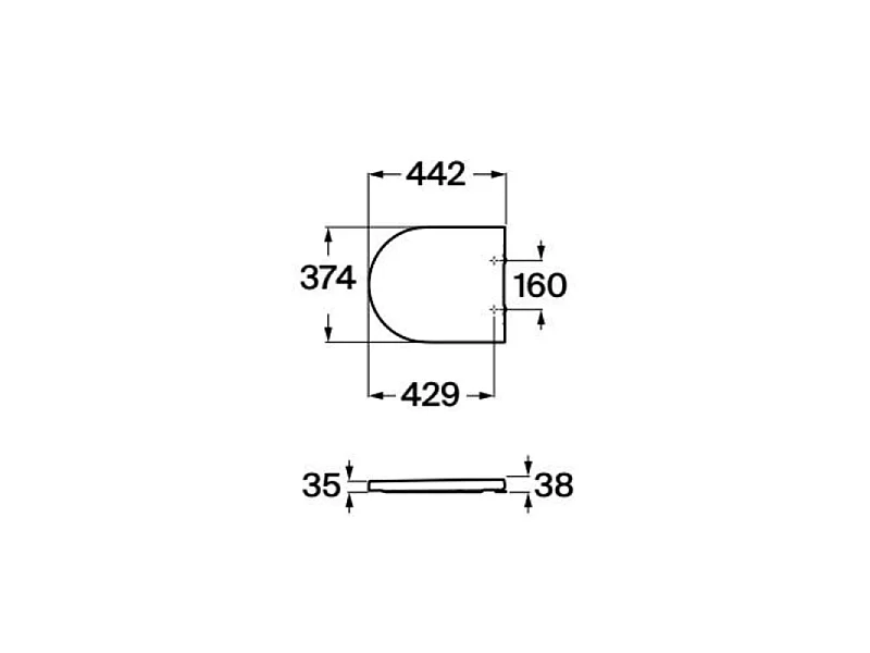 Abattant WC frein de chute déclipsable supralit double laqué rond ROCA Inspira round blanc brillant