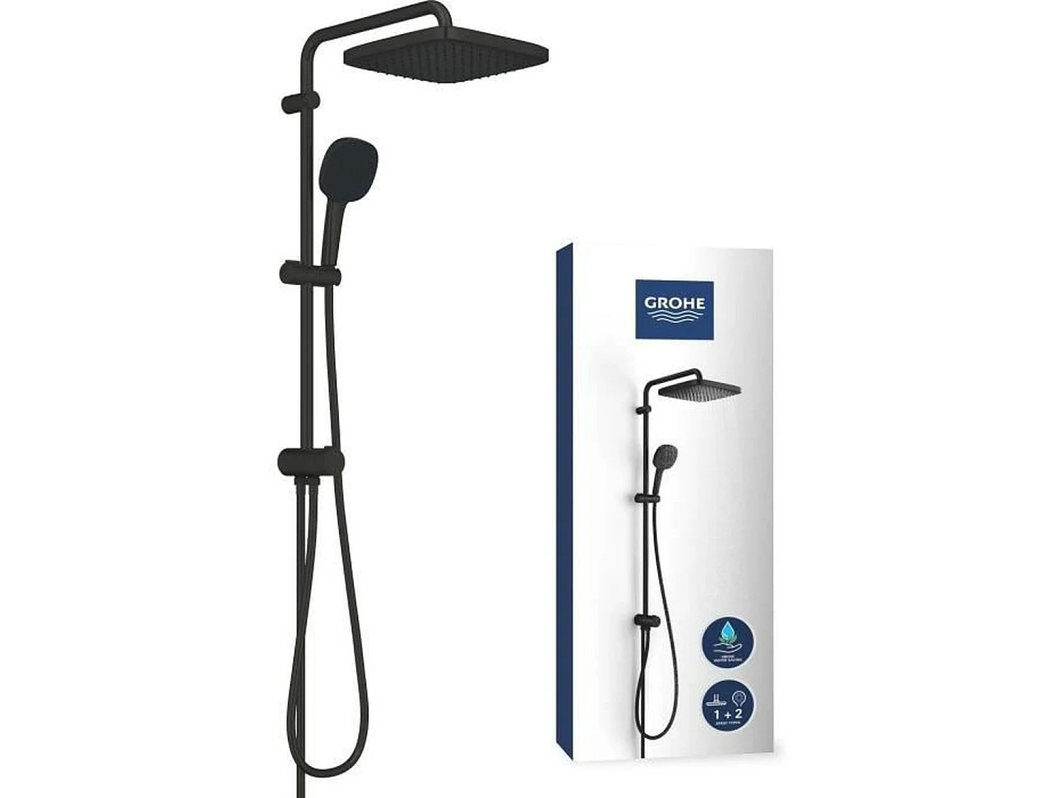GROHE Vitalio Comfort 250 columna de ducha con desviador manual Negro