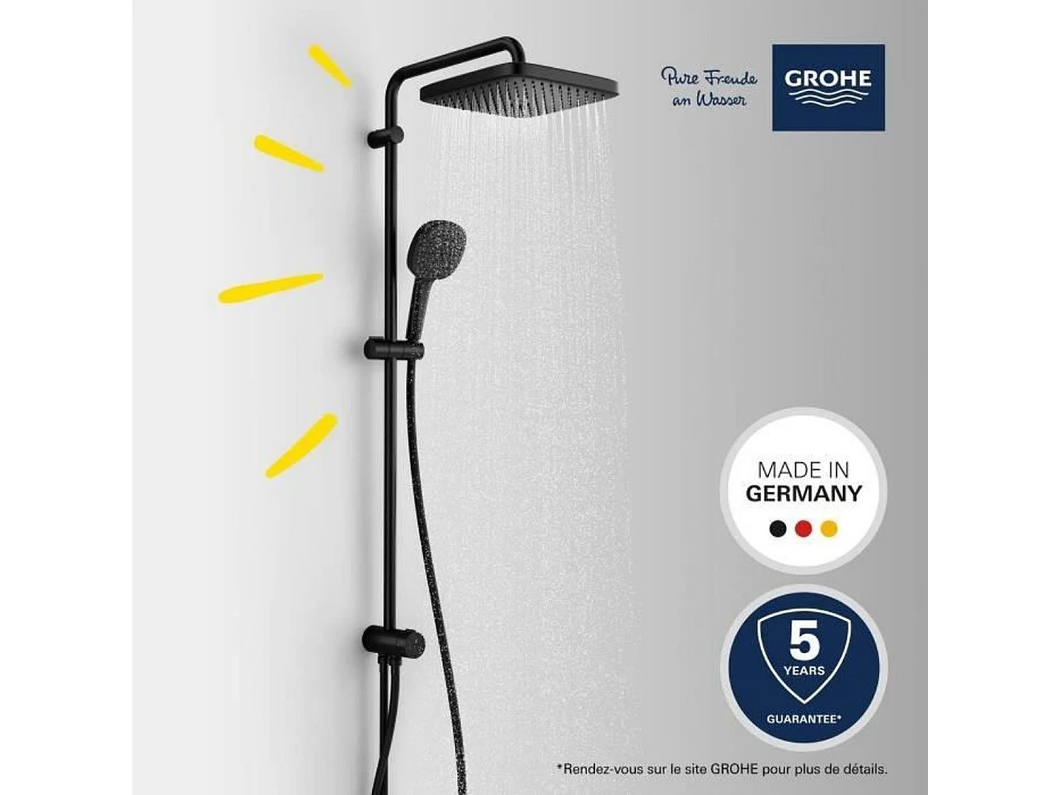 GROHE Vitalio Comfort 250 columna de ducha con desviador manual Negro