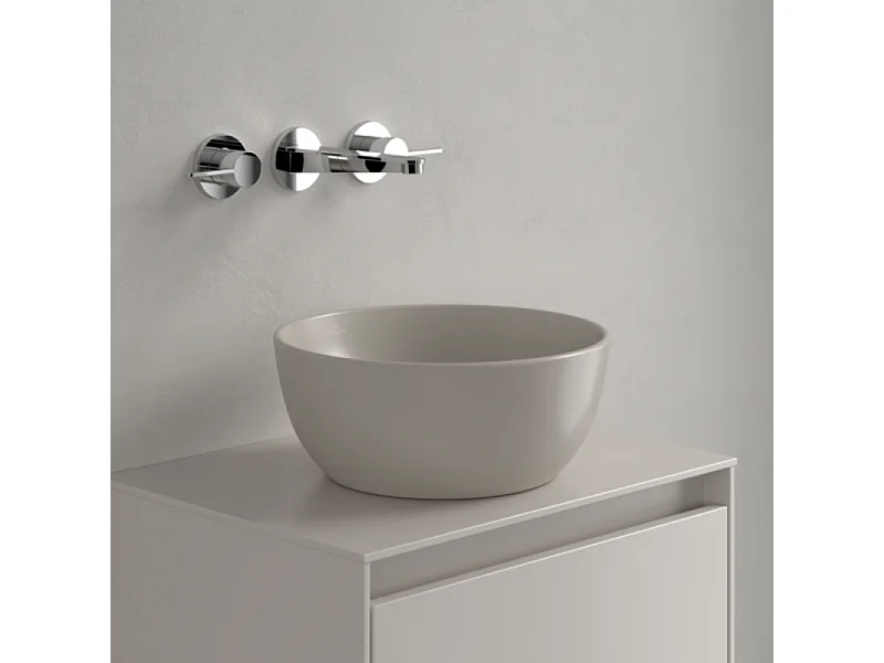 Vasque ronde à poser VILLEROY ET BOCH Artis 32,5cm + bonde à écoulement libre Amande