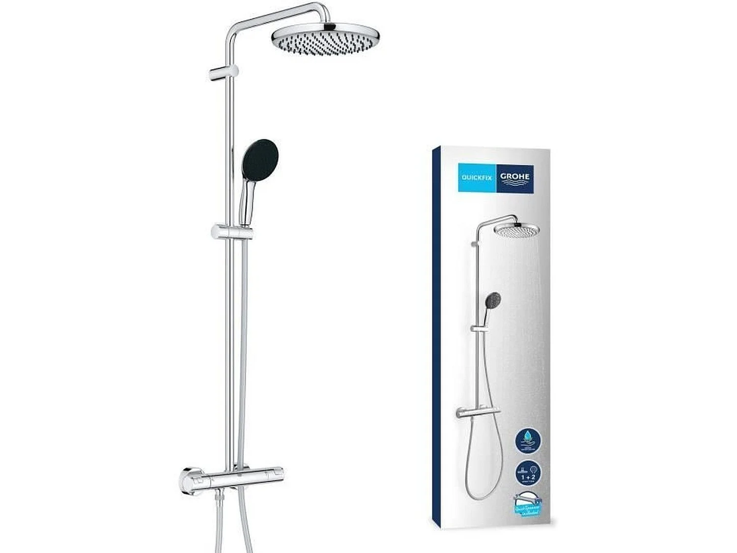 Columna de ducha con mezclador termostático GROHE Vitalio Start System Cromo