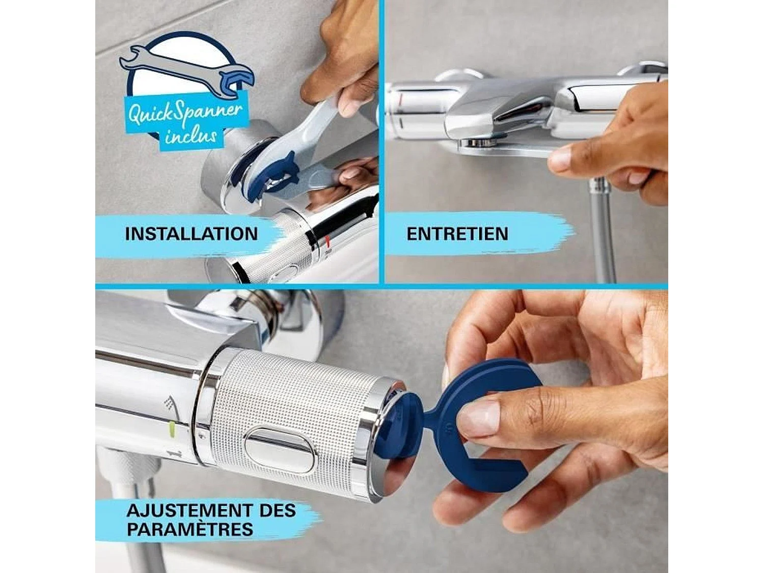 Columna de ducha con mezclador termostático GROHE Vitalio Start System Cromo