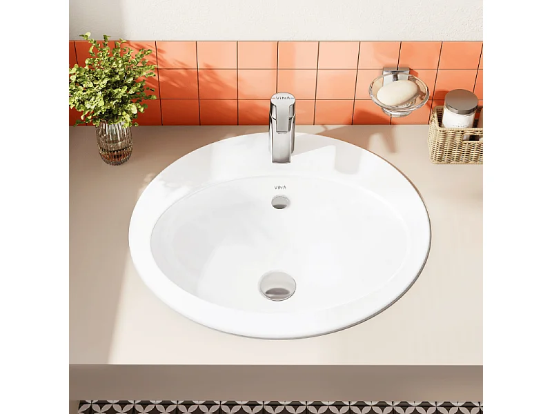 Vasque à encastrer par le dessus VitrA S20 avec trou robinetterie