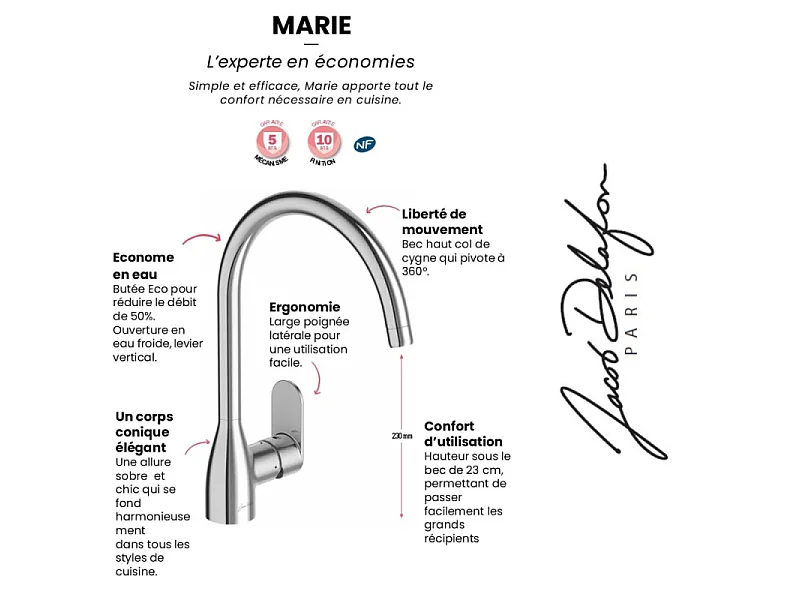Robinet cuisine JACOB DELAFON Marie
