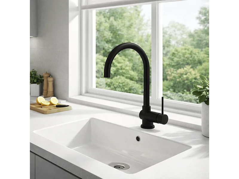 Robinet cuisine rabattable VitrA Masterline noir mat