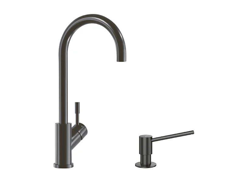 Robinet cuisine VILLEROY ET BOCH Umbrella + Distributeur de savon Anthracite