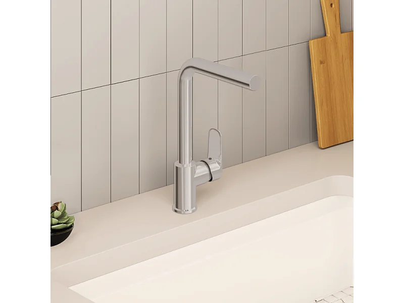 Robinet de cuisine bec haut VitrA Flow Square chromé