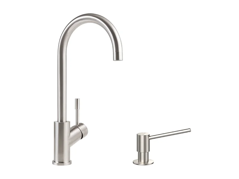 Robinet cuisine VILLEROY ET BOCH Umbrella + Distributeur de savon Acier massif