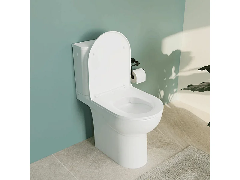 WC à poser sans bride sortie horizontale Vortex VitrA M-20 avec abattant frein de chute