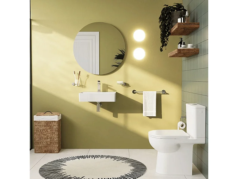 WC à poser sans bride sortie horizontale Vortex VitrA M-20 avec abattant frein de chute