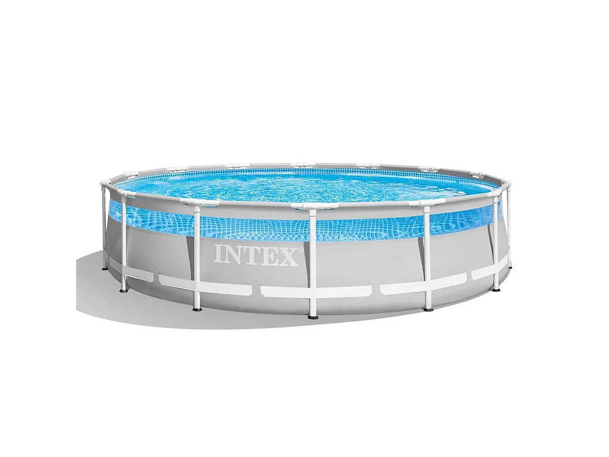 Kit Piscine Hors-Sol Tubulaire Fenêtre "Prism" 427x107cm Gris