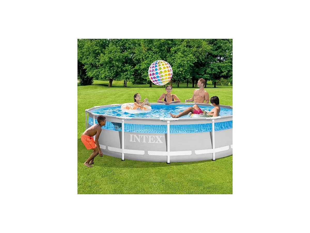 Kit Piscine Hors-Sol Tubulaire Fenêtre "Prism" 427x107cm Gris