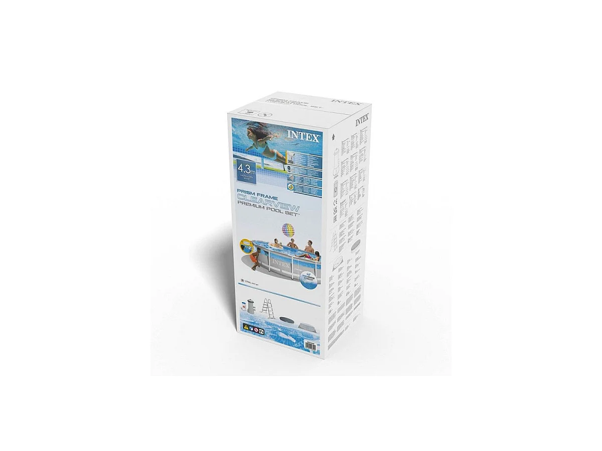 Kit Piscine Hors-Sol Tubulaire Fenêtre "Prism" 427x107cm Gris