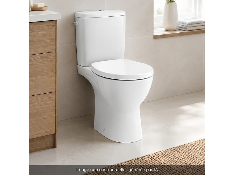 WC à poser sans bride surélevé PMR sortie horizontale JACOB DELAFON Patio avec abattant