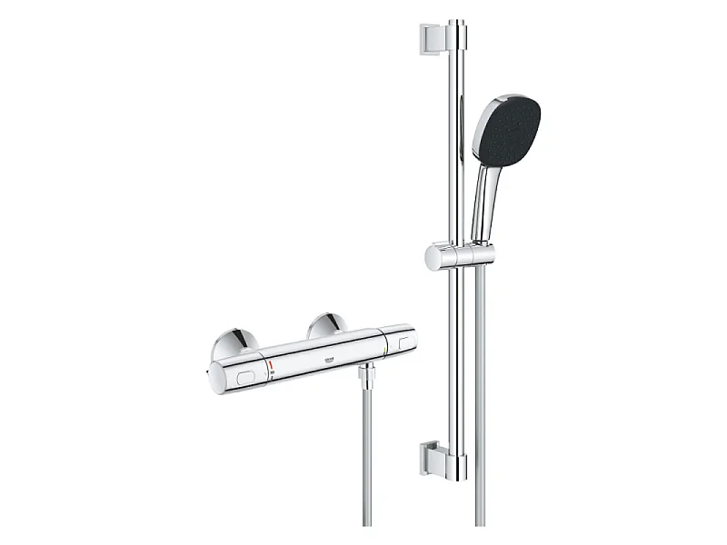 Ensemble de douche GROHE Precision Trend + mitigeur thermostatique avec barre 3 jets Chromé