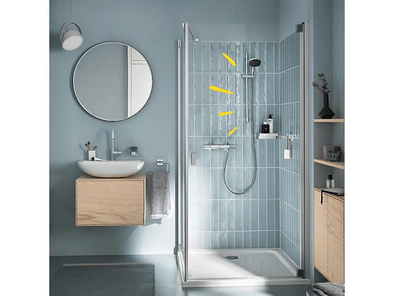 Ensemble de douche GROHE Precision Trend + mitigeur thermostatique avec barre 3 jets Chromé