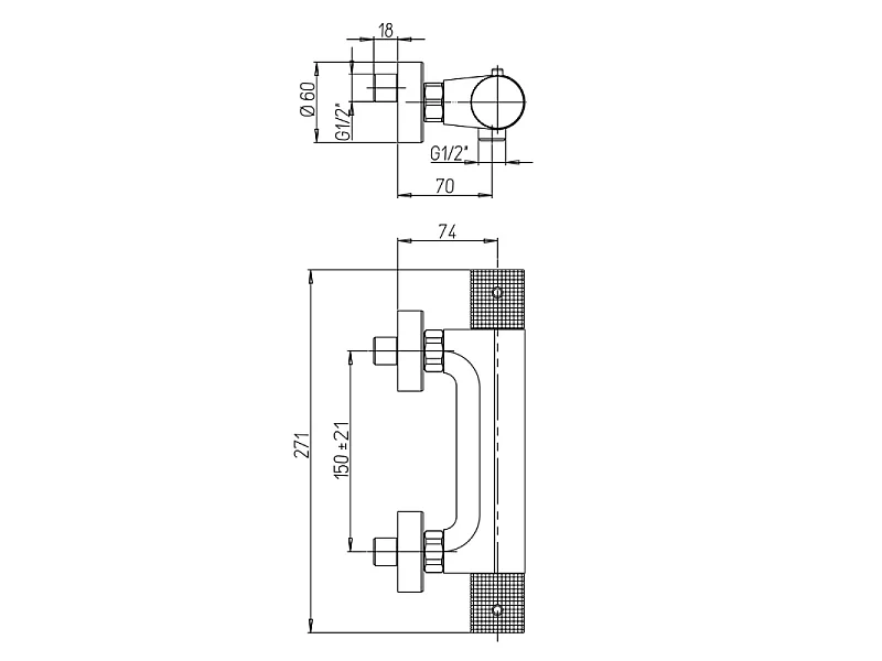 Mitigeur douche thermostatique PAINI Jewel chromé