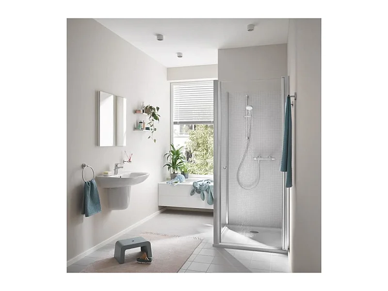 GROHE Mitigeur thermostatique douche Precision Flow, montage mural, protection anti-brulure, raccord filete 1/2, chrome,34840000