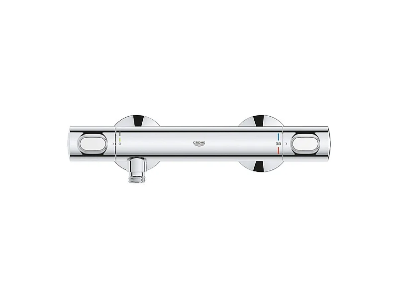 GROHE Mitigeur thermostatique douche Precision Flow, montage mural, protection anti-brulure, raccord filete 1/2, chrome,34840000