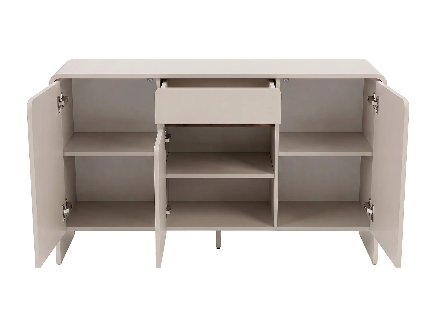 Buffet avec 3 portes et 1 tiroir  - Beige et naturel foncé - DYSARA