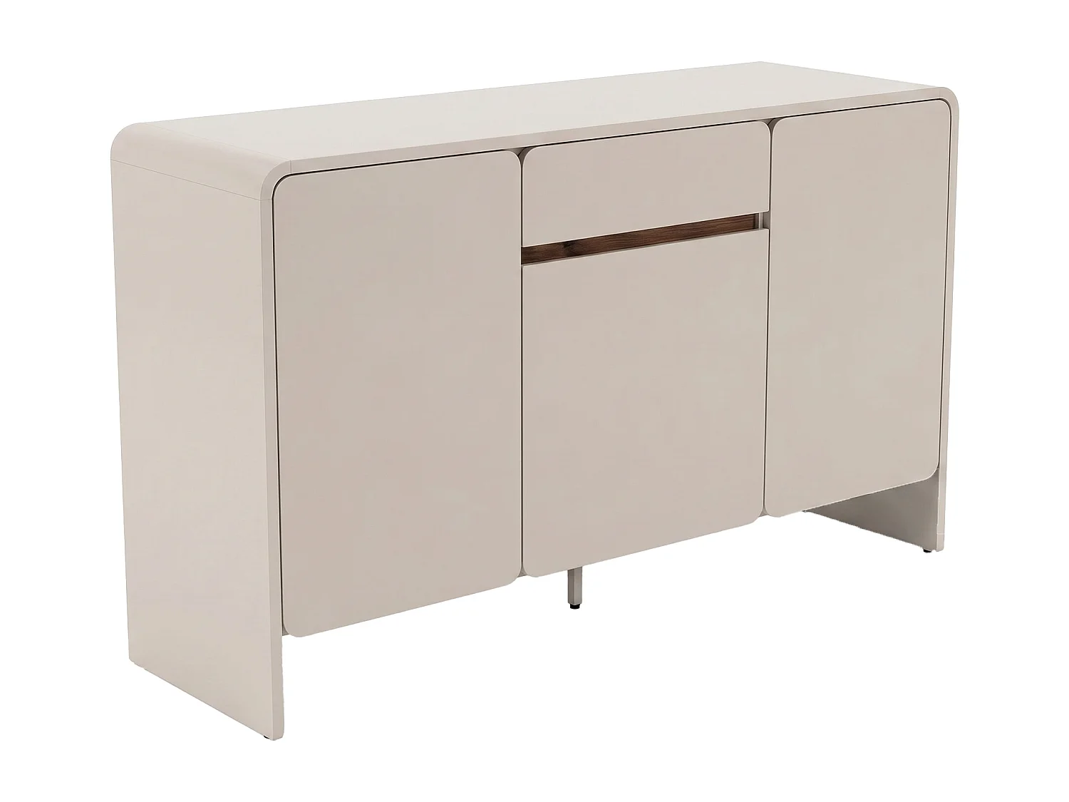 Buffet avec 3 portes et 1 tiroir  - Beige et naturel foncé - DYSARA