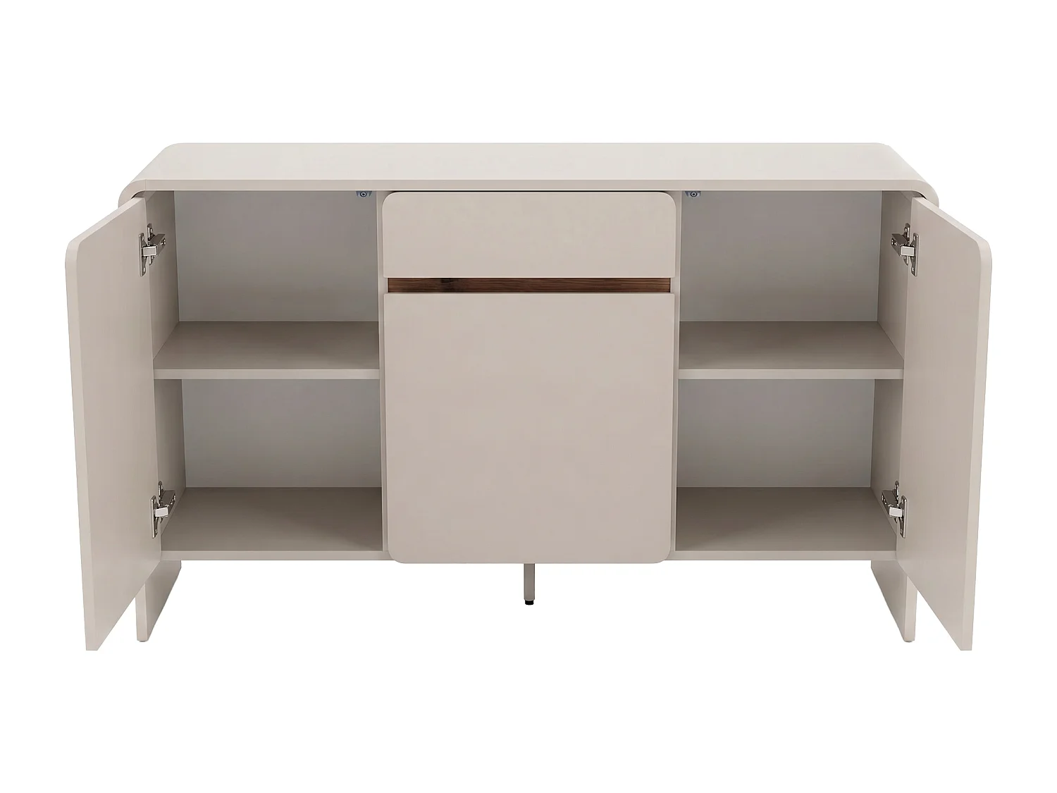 Buffet avec 3 portes et 1 tiroir  - Beige et naturel foncé - DYSARA