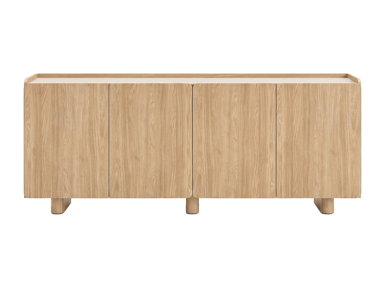 Buffet avec 4 portes - Naturel clair et beige - NOZYLO