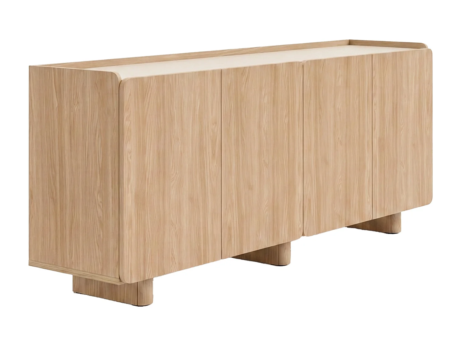 Buffet avec 4 portes - Naturel clair et beige - NOZYLO