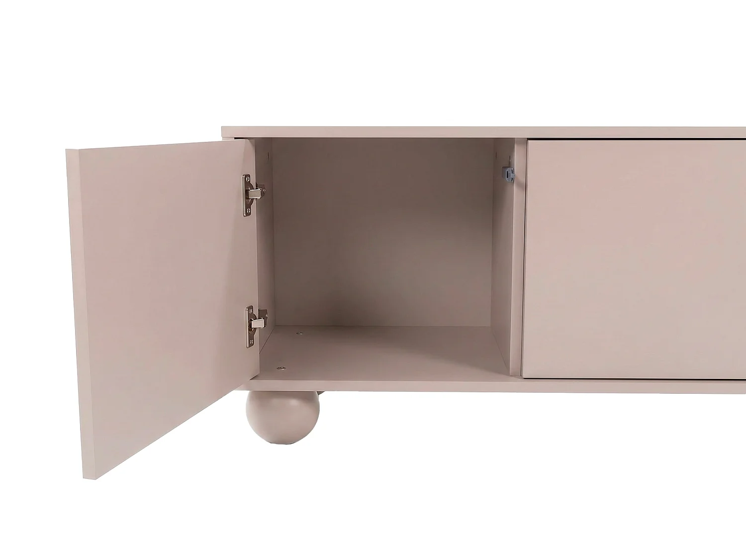 Meuble TV 3 portes et 2 niches avec LEDs - Beige - MYVARO