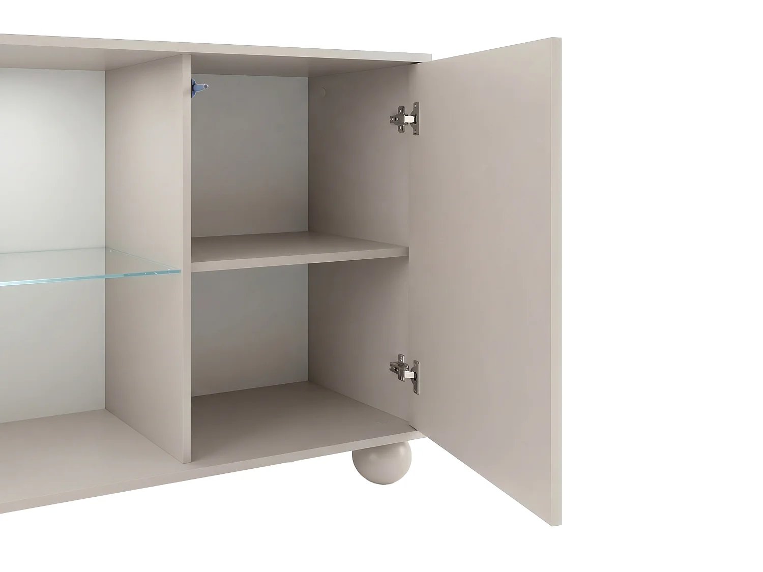 Buffet 3 portes et 2 niches avec LEDs - Beige - MYVARO