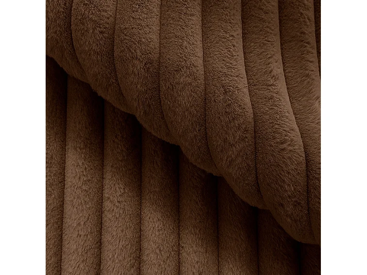 Emporius Lit avec cadre 160 x 200 Buffy - Lit capitonné avec Rangement, Tissu de fourrure, Brun (Vito 45)