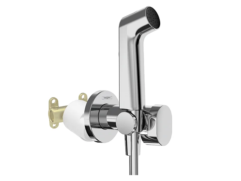 Douchette bidette HANSGROHE EcoSmart S avec robinet d'arret et corps d'encastrement Chromé
