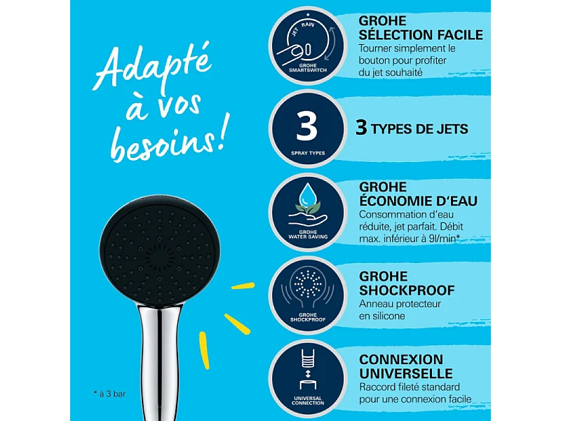 Douchette 3 jets GROHE Vitalio Start 110