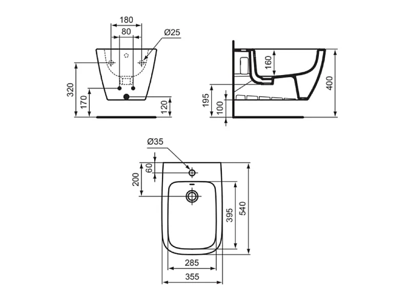Bidé suspendido IDEAL STANDARD i.Life B