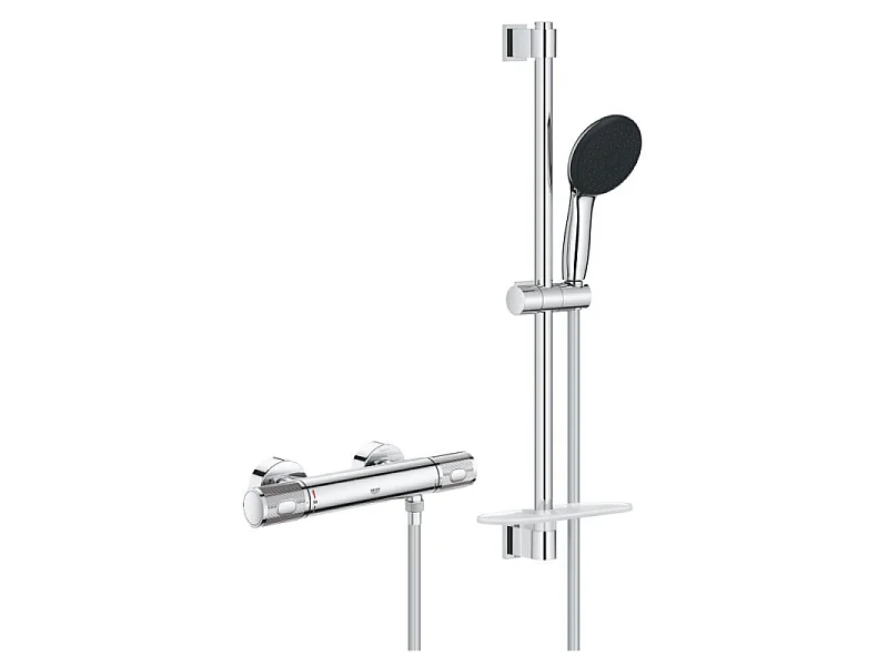 Ensemble de douche GROHE 34791001 Precision Feel mitigeur thermostatique pommeau 3 jets Chromé