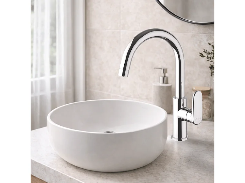 Mitigeur lavabo bec haut mobile PAINI Stone chromé