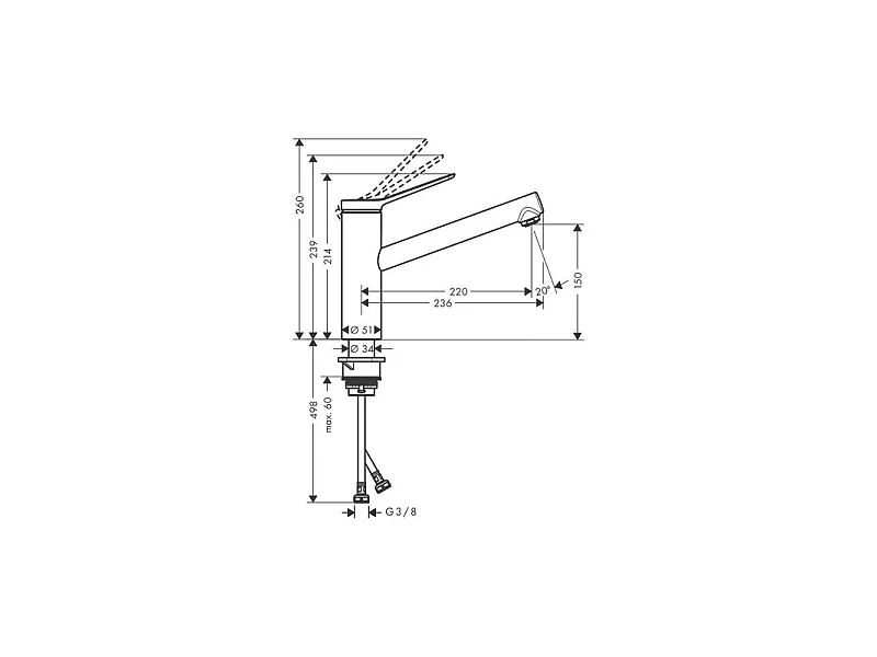 Robinet de cuisine HANSGROHE Zesis M33 150 CoolStart chromé