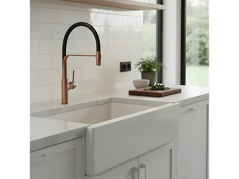 Robinet de cuisine avec douchette PAINI Ortence bronze cuivre