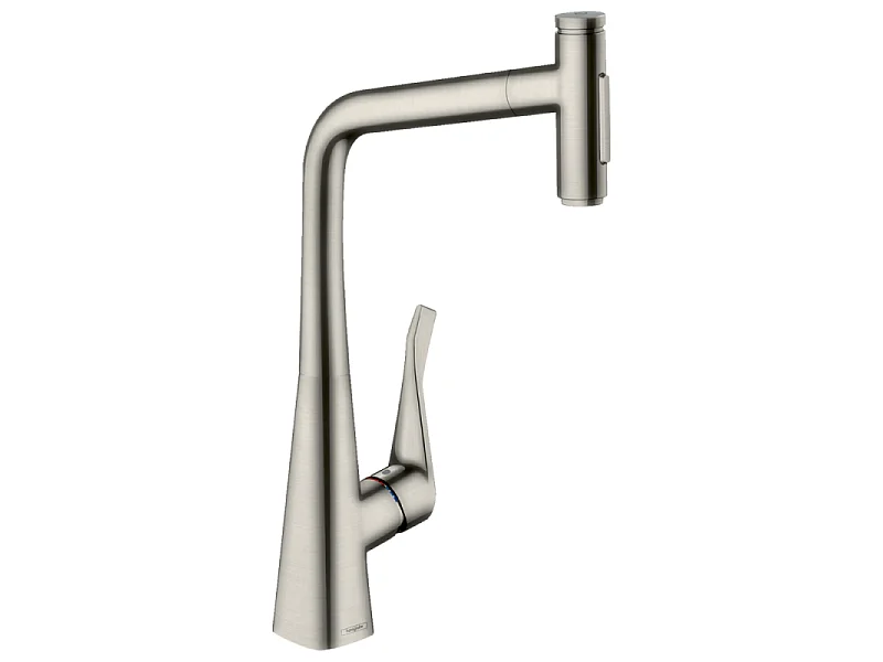 Robinet de cuisine avec douchette HANSGROHE Metris Select M71 320 2 jets aspect acier inox