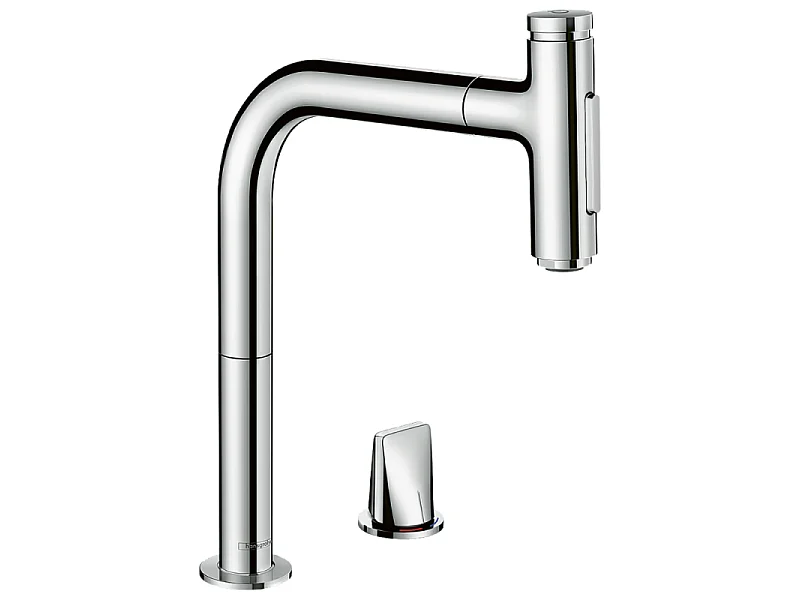 Robinet de cuisine encastré avec douchette HANSGROHE Metris Select M71 2 jets chromé