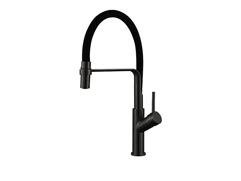 Robinet de cuisine avec douchette PAINI Ortence noir mat