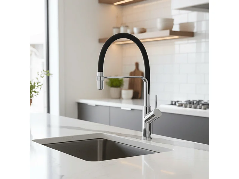 Robinet de cuisine avec douchette PAINI Ortence chromé