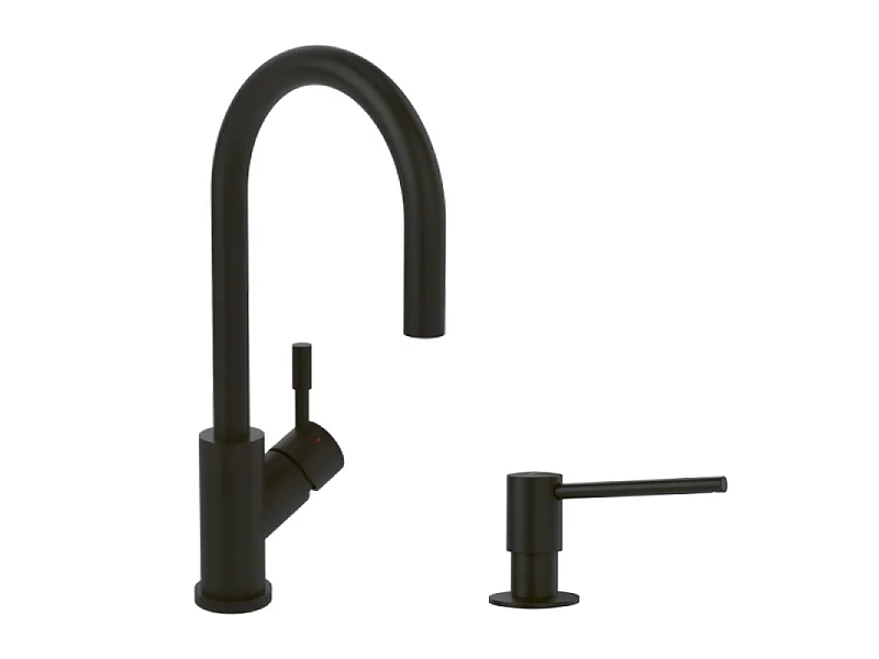 Robinet cuisine VILLEROY ET BOCH Umbrella flex + Distributeur de savon Noir mat