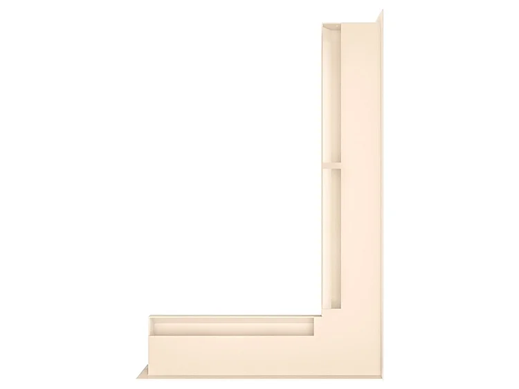 Grille d'aération d'angle pour cheminée 60x600x400 - Loft Angle droit crème