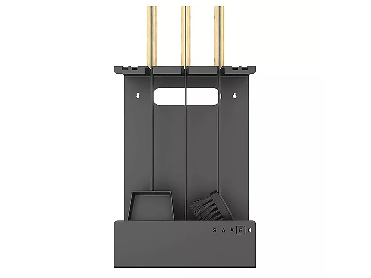 Ensemble d'ustensiles de cheminée 3 pièces en acier et bois - Set 3 L