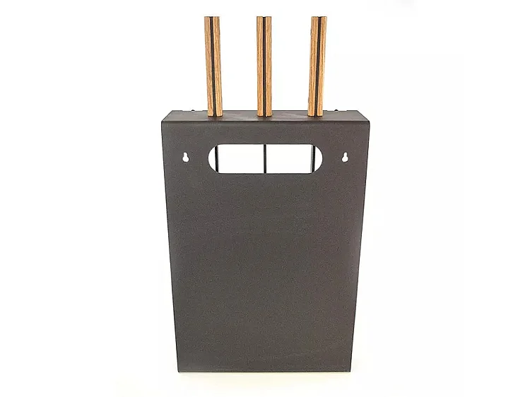 Ensemble d'ustensiles de cheminée 3 pièces en acier et bois - Set 3 L