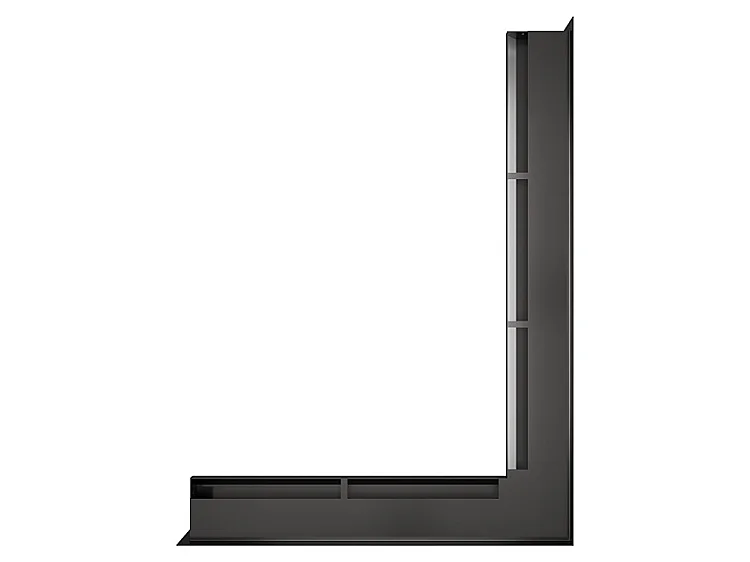 Grille d'aération d'angle pour cheminée 60x800x600 - Loft Angle droit graphite